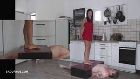 Natasa tramples his slave barefoot to orgasm Picture in picture wmv