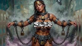 bdsm – wonder woman chained in the shower