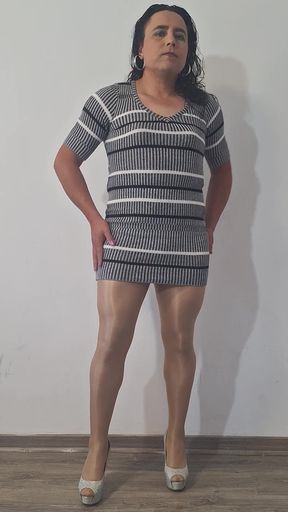 shiny pantyhose and high heels