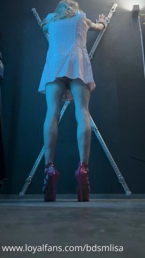 Dominatrix Lisa Teases Her Bound sissy Slut