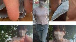 Biracial Big Breast Beauty with Super Sensitive Size 7 Goes Wild with Sole tickling