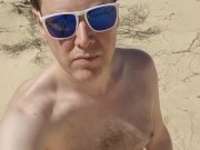 Naked in Fuerteventura. Exposing my naked body outdoors and playing with my cock.