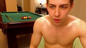 Cute European College Guy Cum Show