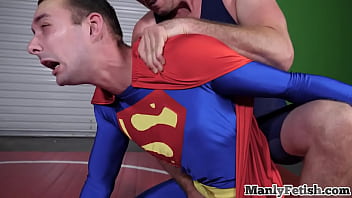 Cosplay bottom barebacked by wrestler hunk in spandex