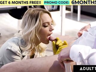 ADULT TIME - Sexy Office Maid Kenna James Teases Overworked Married Boss For Sneaky ANAL Affair