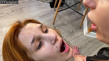 Hot Goddess Kira Humiliation Her Subby-Girl - Spitting and Boots Worship While Sitting On Human Furniture Slave