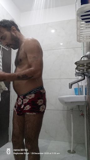 Indian desi police officer stepuncle get enjoy shower and masterbation part III