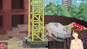 Fuckerman Breaking Ball #1 - Anal fucking the busty crane girl - Jazziuu - Gameplay