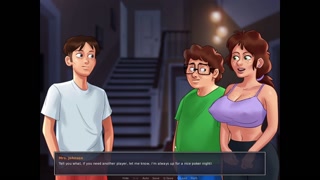 After Playing Poker with Anon and Erik, Mrs. Johnson Plays With Their Dick(18+) - Summertime Saga