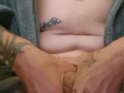 Stroking until I ooze hot cum.