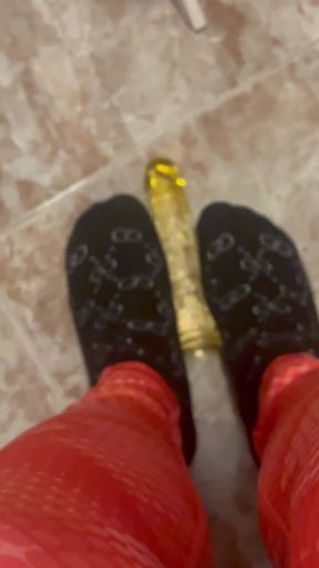 Young Man in Leggings Masturbates