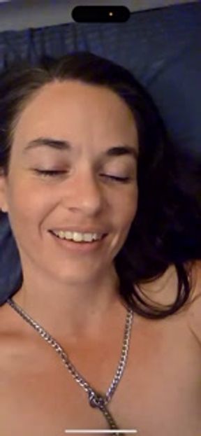 Creature silently orgasms on a video call with her Creator