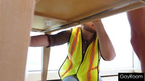 Service Tech Services A Customer'_s Fat Cock In The Shower