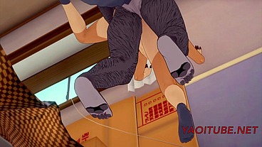 Furry Yiff Yaoi - Wolf Fucks Dog and cums in his ass - Manga anime Japanese asian game porn gay