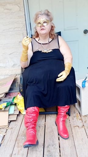 Bat Girl Is Taking a Smoke Break in Her