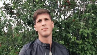 Naughty Czech dude gets payed to suck stranger's cock in public