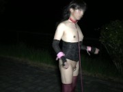 【女装】夜中に露出してみました。