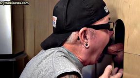 Cum-loving gloryhole DILF sucks BF's dong for mouthful of jizz