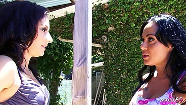 Young Step-Mom caught small Tits Teen at Interracial Fuck and Join in Old Young FFM 3Some