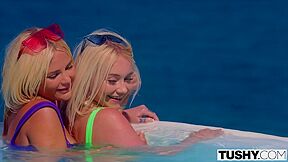 2 Classically Trained Blonde Ass Fucking Whores Go To Work Mff