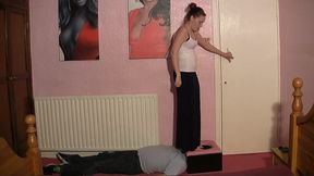Face trampled under British sandals soaking cum leaking