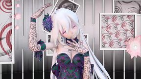 Yowane Haku Undress Dance Sexy Lingerie Hentai Stickysticky Song Mmd 3D Purple Clothes (CLIP)