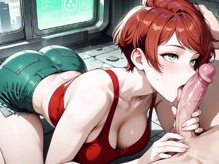 Excited Red Haired Hotty Futuristic Subway Multiple Ardent Creampies