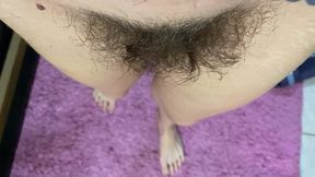 hairy bush closeup pov walking