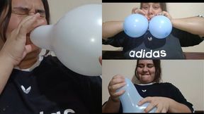 Balloon fetish - fat woman exploding