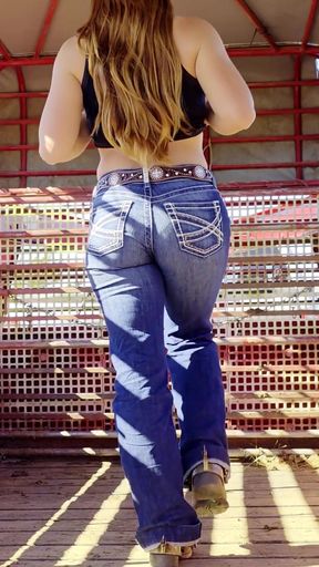 Redhead Cowgirl Slow Strips Teasing You with Naked Body Smelling Panties Tasting Pussy