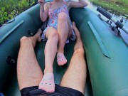 Footjob on the lake in a boat - Xxximmy