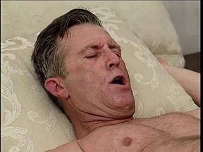 Red-haired slut was screwed by two vicious old men