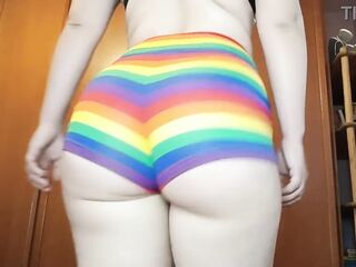 Big chunky flawless booty walking in shorts