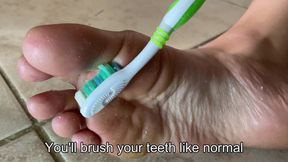 Foot Humiliation with Your Toothbrush