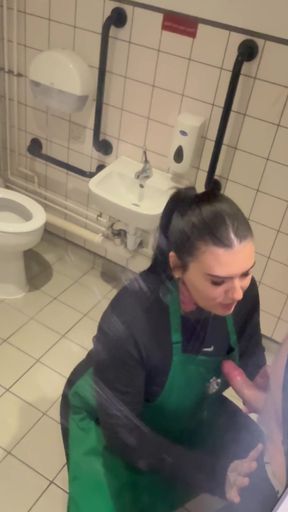 Barista in Bathroom
