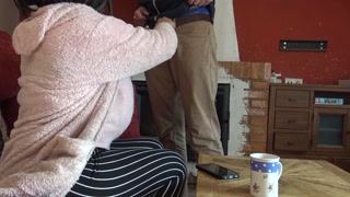 9 months pregnant stepmother lets stepson cum all over her