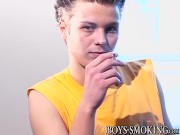 Hung amateur jerks off and smokes solo