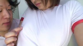 Horny boy and slutty brunette eat each other out in the locker room