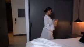 Masked thief breaks into the house of the incredible Mariana Martix and she offers him her big tits as a gift.