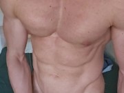 Tall muscular Dom shows off and strokes BWC