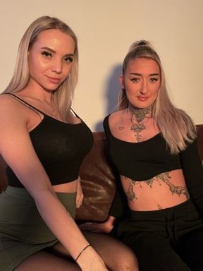 THREESOME! Me and @inked_chelsey love to share his big cock and suck him until he cums all over our face😈🥵🙈