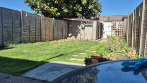Clear washing line dared naked