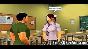 sexy 3D Cartoon Honey Gets Double Teamed for Hot Group Action