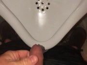 Risky Public Urinal Masturbation Pissing & Cumming as fast as I can