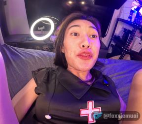 Sultry Thai Ladyboy in Red Lingerie Plays With Her Clitty - FoxxieMuai First Solo