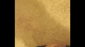 Quickie dick stroking while dried small cock