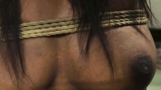 Ebony wife Daya Knight is tied up and punished by her husband Charles Dera