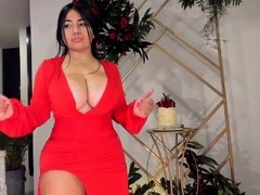 Colombiana Tetona Celebra Su CumpleaÃ±os En Stream