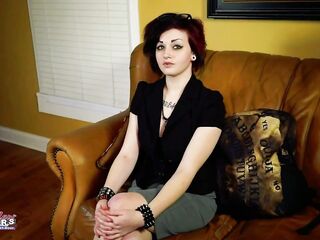 Slender Brunette hair Coed Marcie Tattoo Solo Toys Masturbation!