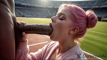 I fucked a cute fan with a big ass right on the field [AI]